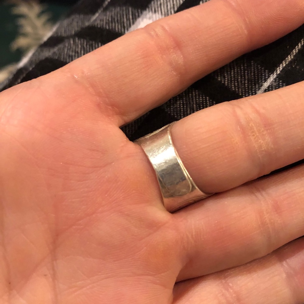 Adjustable Sterling Silver Etched Ring - image 6